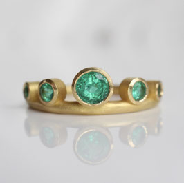 Vorsteckring aus 900 Gold mit Smaragden