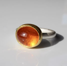 Mandaringranat Ring aus Silber und 900 Gold