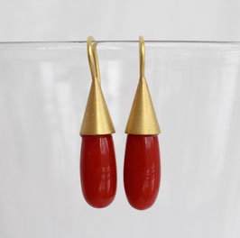 elegante Korallenohrringe mit 900 Gold