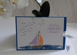 interaktive Geburtstagskarte Segelboot