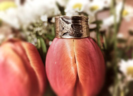 Bague martelée oiseau