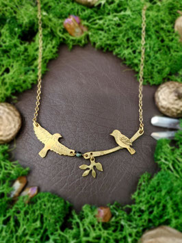 Collier couple d'oiseaux