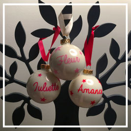 Boule de Noël en verre personalisée - blanche - diam 60mm