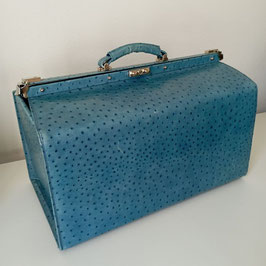 PRE-OWNED DOCTORSBAG  l BLUE OSTRICH CALF