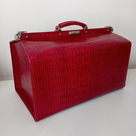 PRE-OWNED DOCTORSBAG  l WILDCROCO CALF RED