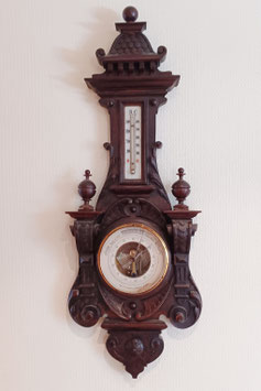 antikes Barometer mit Thermometer um 1880