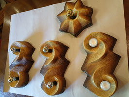 3 skulpturale Wandlampen, Brutalismus