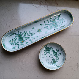 Meissen Indisch Grün, Schale 24 cm und Schälchen Ø 8,3 cm