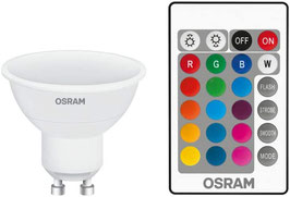 OSRAM STAR+ RGBW PAR16 LED Reflektorlampe mit GU10 Sockel RGB-Farben per Fernbedienung änderbar.