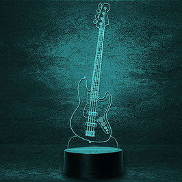 Jazz Bass Gitarre 7 Geschenk -  personalisierte LED Lampe + Fernbedienung