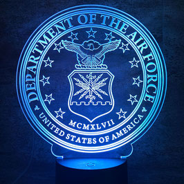 U.S. AIR FORCE Logo Emblem LED Lampe + Fernbedienung