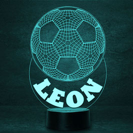 Fussball Fan mit Wunschtext -  personalisierte LED Lampe + Fernbedienung