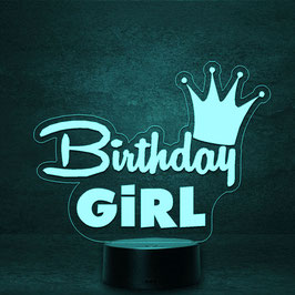 Birthday Girl Geschenk -  personalisierte LED Lampe + Fernbedienung