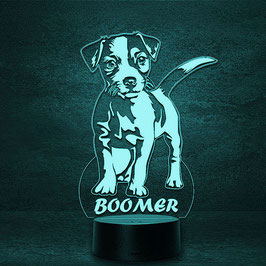 Jack Russel Terrier "Boomer" Hunde Geschenk -  personalisierte LED Lampe + Fernbedienung