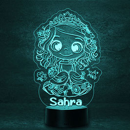 Kleine Prinzessin Geschenk -  personalisierte LED Lampe + Fernbedienung