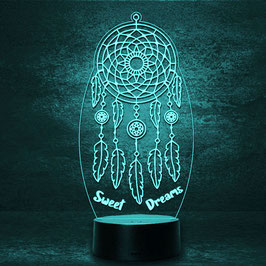 Traumfänger Dreamcatcher Geschenk -  personalisierte LED Lampe + Fernbedienung