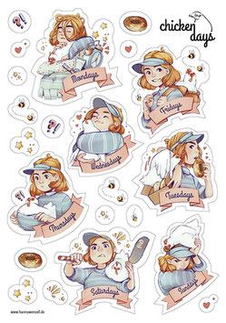 Hanna Wenzel: Chicken Days-Stickersheet