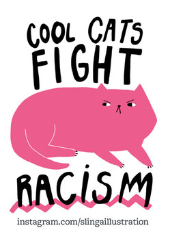 Slinga: Sticker-Set „Cool Cats Fight Racism“