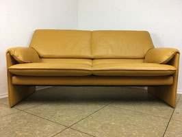 Leolux Bora Beta 2er Couch Sofa Leder Gelb Sofagarnitur Design Ledersofa