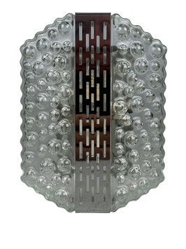 60er 70er Jahre Bubble Wandlampe Chrom & Glas Space Age von Hustadt Leuchten