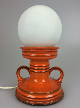 70er Jahre Lampe Leuchte Kugellampe Keramik Nachtischlampe Glas Space Age Design