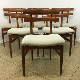 6x 60er 70er Jahre Poul Hundevad Model 30 Teak Stuhl Dining Chairs Danish Design