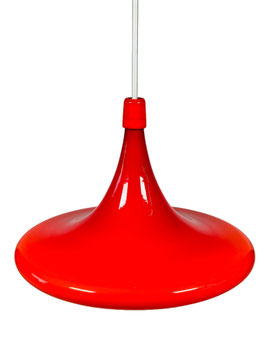 60er 70er Jahre Ufo Deckenlampe Hängelampe von Doria Leuchten Glas Space Age