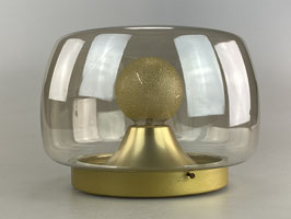 60er 70er Jahre Lampe Leuchte Plafoniere Flush Mount Glas Space Age Design 70s
