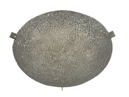 60er 70er Jahre Deckenlampe Ice Glas Flush Mount von Kaiser Leuchten Germany