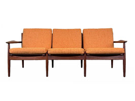 60er 70er Jahre Teak Sofa Couch 3er Svend Aage Eriksen für Glostrup Danish 60s