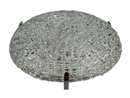 60er 70er Jahre Lampe Leuchte Plafoniere Flush Mount Ice Glas Space Age Design