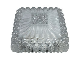 60er 70er Jahre Deckenlampe Leuchte Plafoniere Flush Mount Glas German Design