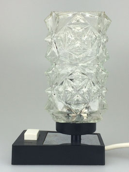 70er Jahre Lampe Leuchte Tischlampe Glas Nachtischlampe Glas Space Age Design