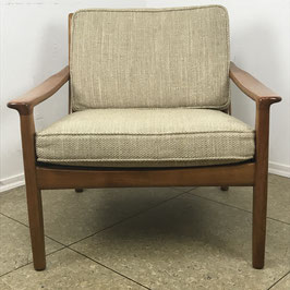 60er 70er Jahre Sessel Easy Chair Loungechair Cherry Wood Danish Design 60s 70s