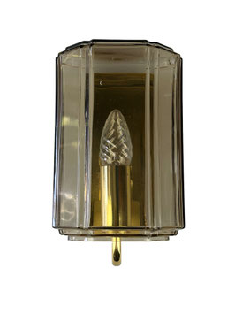 60er 70er Jahre Wandlampe Glashütte Limburg Germany Glas & Metall Age Design