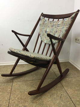 60er 70er Jahre Teak Rocking Chair 182 by Frank Reenskaug for Bramin Møbler 60s