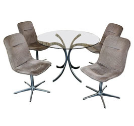 60er 70er Jahre 4x Stühle Stuhl & Tisch Dining Chairs Dining Table Design 60s