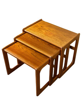 60er 70er Jahre Teak Nesting Tables Beistelltische by Salin Nybor Denmark Design