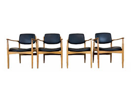 4x 60er 70er Jahre Stuhl Dining Chair Arm Chair Danish Design Eiche Denmark