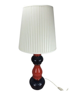 70er Jahre Lampe Leuchte Tischlampe Tischleuchte Keramik Space Age Design Rot