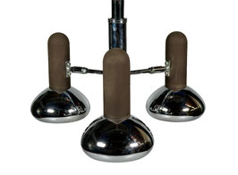60er 70er Jahre Deckenlampe Strahler Spotlight 3-flammig aus Metall Space Age