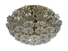 60er 70er Jahre Plafoniere Deckenlampe Ernst Palme aus Messing und Glas Germany