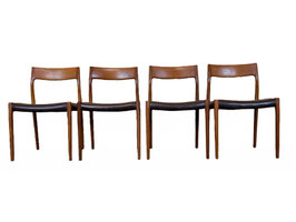 4x 60er 70er Jahre Stühle Teak Dining Chair Niels O. Möller für J.L. Møllers 60s