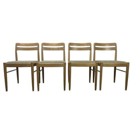 4x 60er 70er Jahre Oak Stühle Dining Chair Danish Design H.W Klein für Bramin