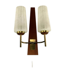 60er 70er Jahre Wandleuchte Wandlampe Lampe Wall Tütenlampe Teak Design 60s 70s