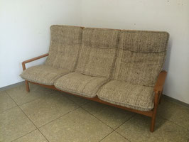 70er Jahre Teak Sofa Couch 3 Sitzer Highback Danish Design Denmark Mid Century
