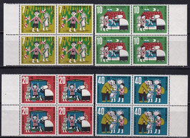 BRD 369-372 postfrisch Viererblocksatz mit Bogenrand
