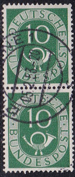 BRD 128 gestempelt senkrechtes Paar