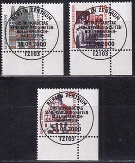 BRD 2139A-2141A gestempelt ESST mit Eckrand rechts unten