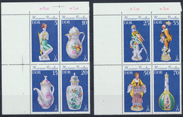 DDR 2464-2471 postfrisch 2 Viererblöcke Eckrand links oben mit Leerfelder